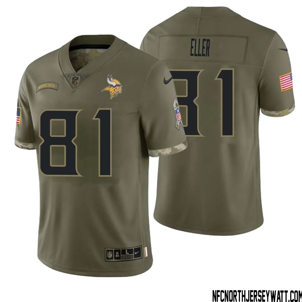 Carl Eller No 81 Men Olive Minnesota Vikings 2022 Salute To Service Retired Player Limited Jersey