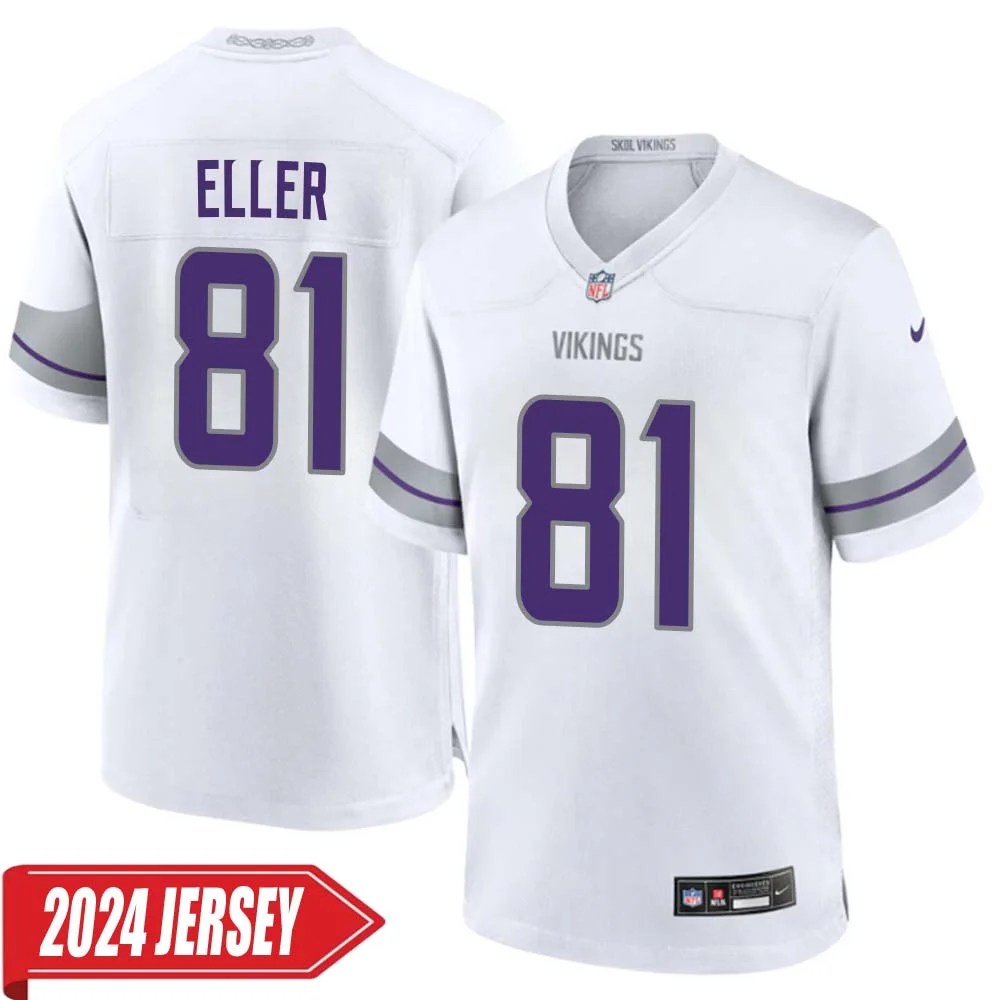 Carl Eller No 81 Men s Minnesota Vikings White Alternate Custom Game 2024 Jersey