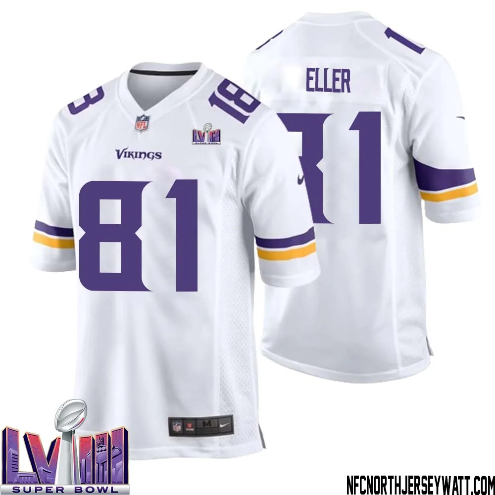 Carl Eller No 81 Minnesota Vikings Super Bowl LVIII Away Game Jersey White for Men