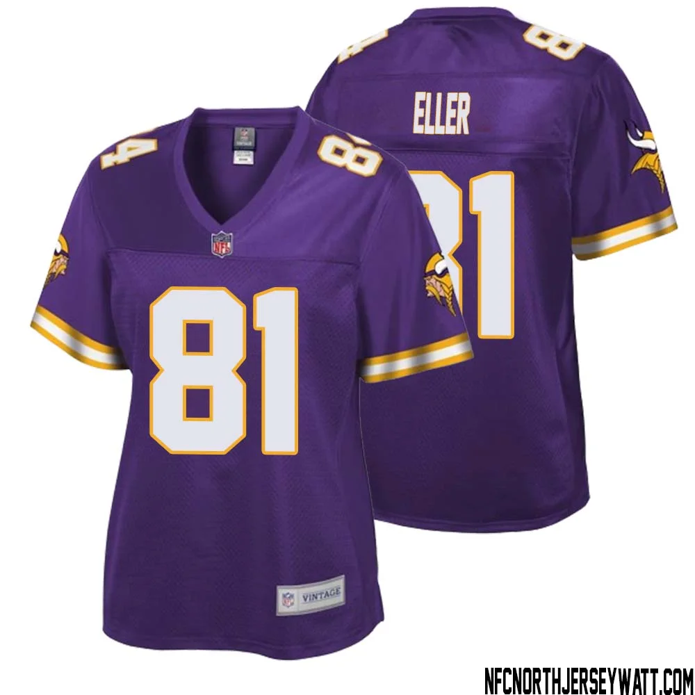 Carl Eller No 81 Women NFL Pro Line Purple Minnesota Vikings Retired Player Replica Jersey 1