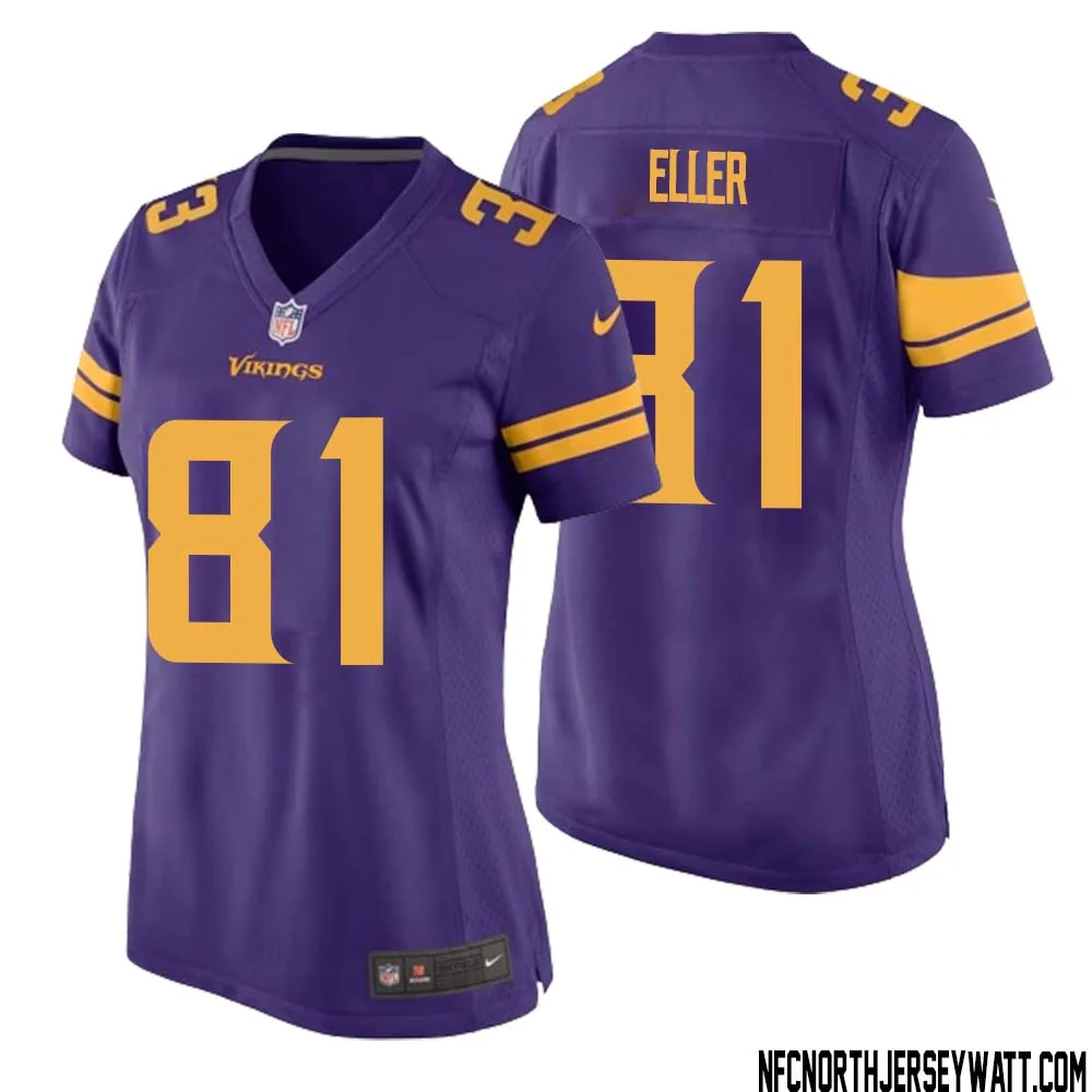 Carl Eller No 81 Women Purple Minnesota Vikings Alternate Game Jersey