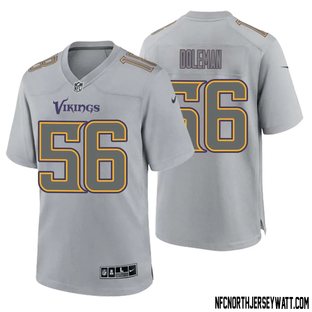 Chris Doleman No 56 Men Gray Minnesota Vikings Atmosphere Fashion Game Jersey 1