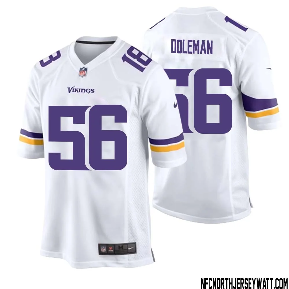 Chris Doleman No 56 Men White Minnesota Vikings Game Player Away Jersey 1
