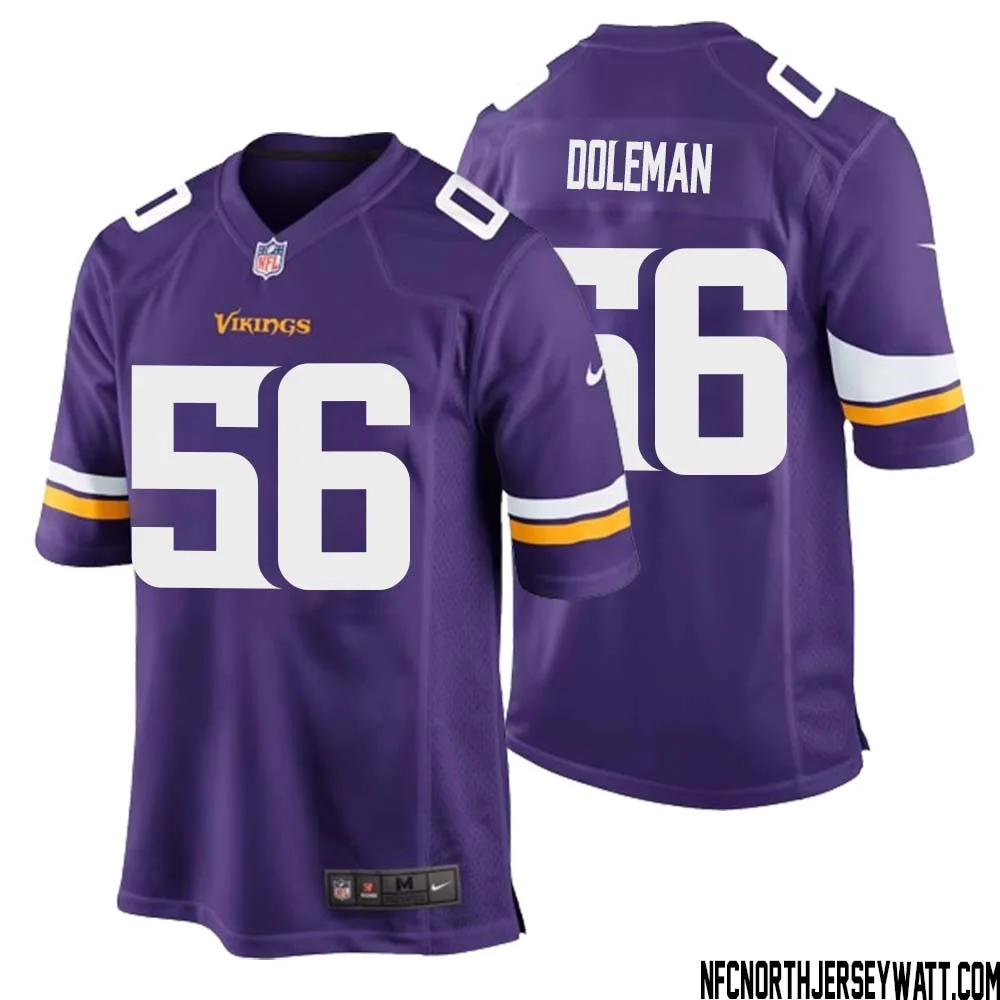 Chris Doleman No 56 Minnesota Vikings Game Jersey Court Purple for Mens 1
