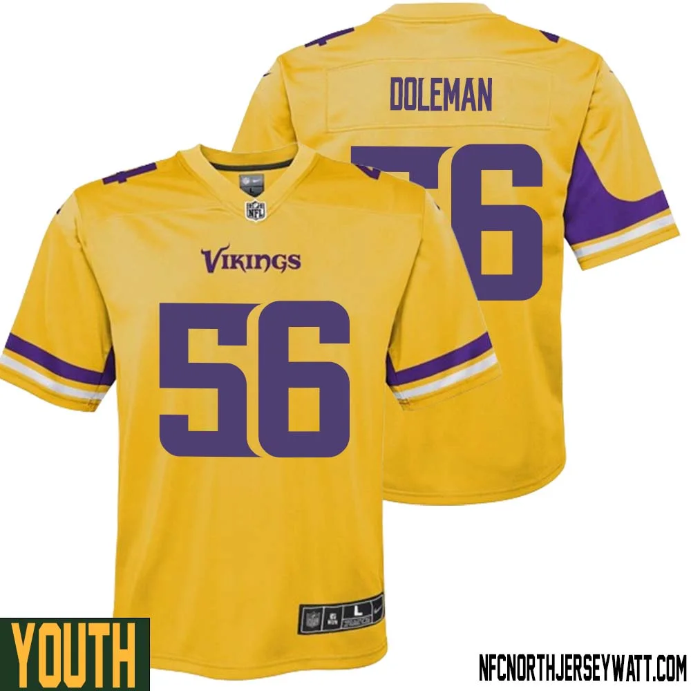 Chris Doleman No 56 Youth Minnesota Vikings Gold Inverted Legend Jersey
