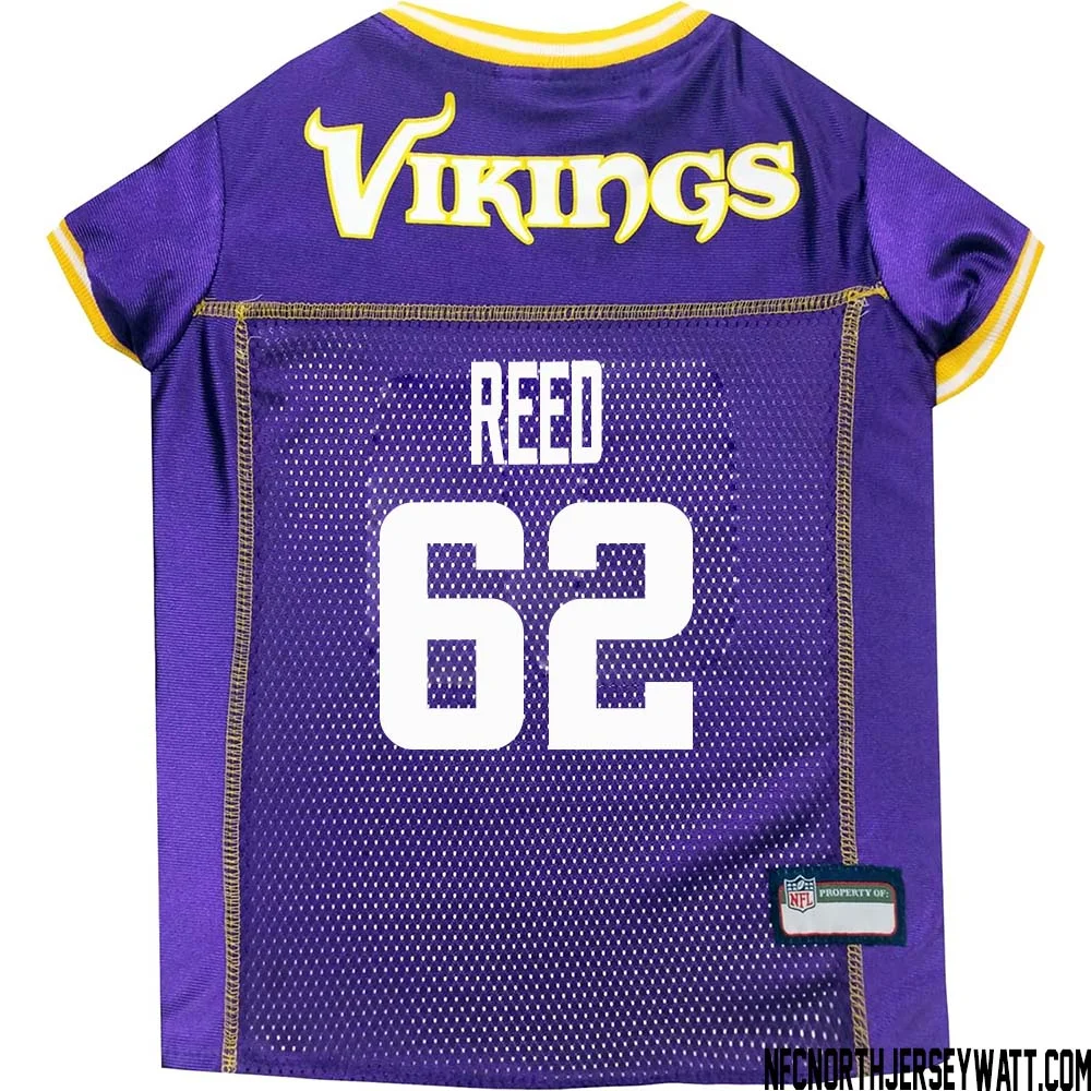 Chris Reed No 62 Purple Minnesota Vikings Dog Jersey