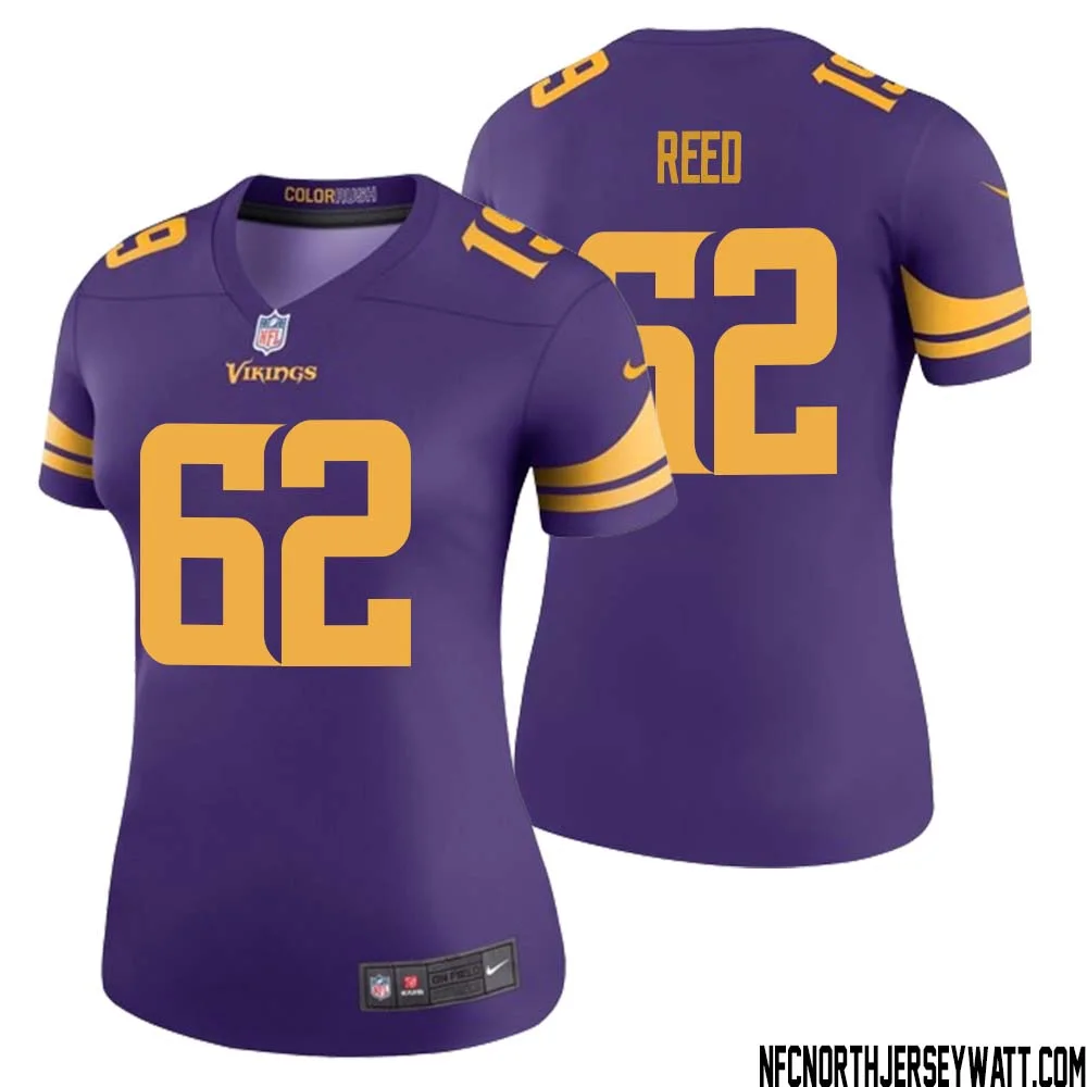 Chris Reed No 62 Women Purple Minnesota Vikings Color Rush Vapor Untouchable Limited Jersey