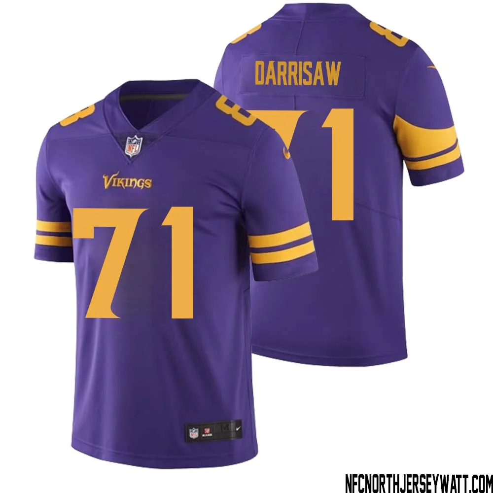 Christian Darrisaw No 71 Men Purple Minnesota Vikings Color Rush Vapor Untouchable Limited Jersey