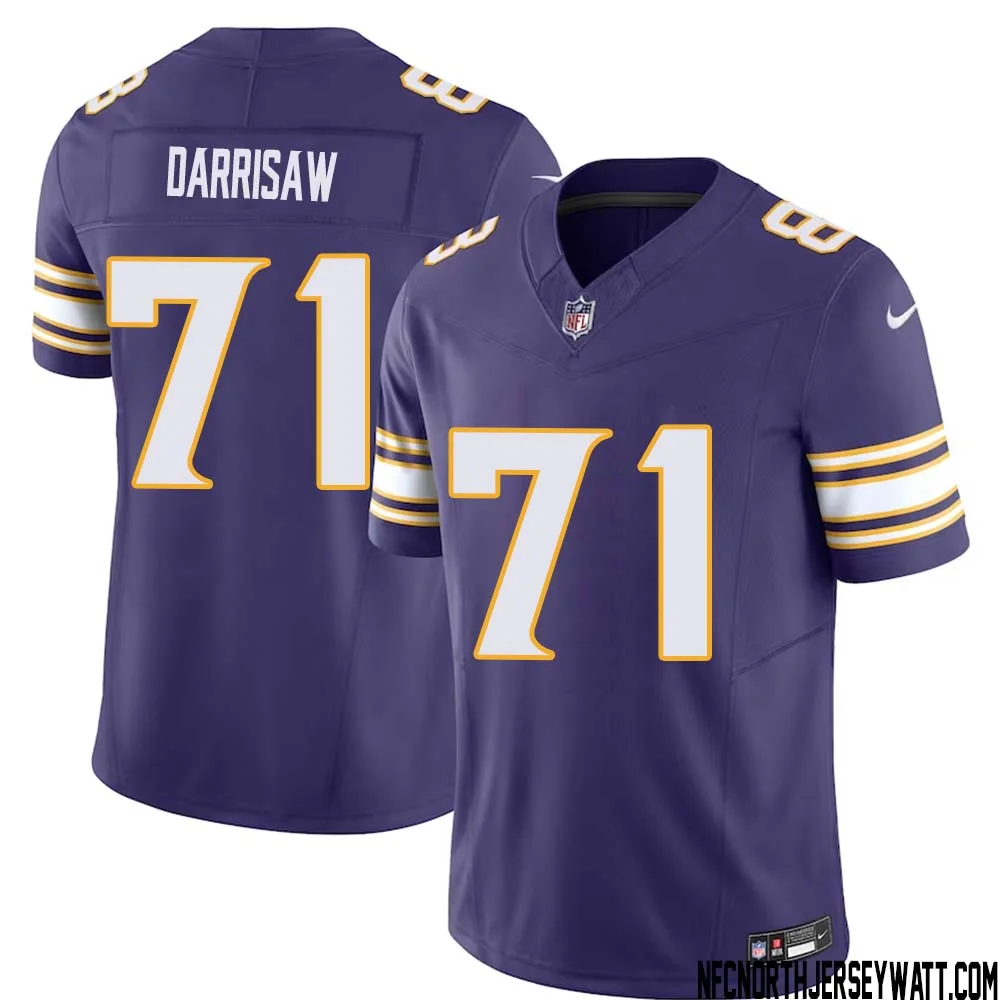 Christian Darrisaw No 71 Mens Purple Minnesota Vikings Vapor F.U.S.E. Limited Jersey 1