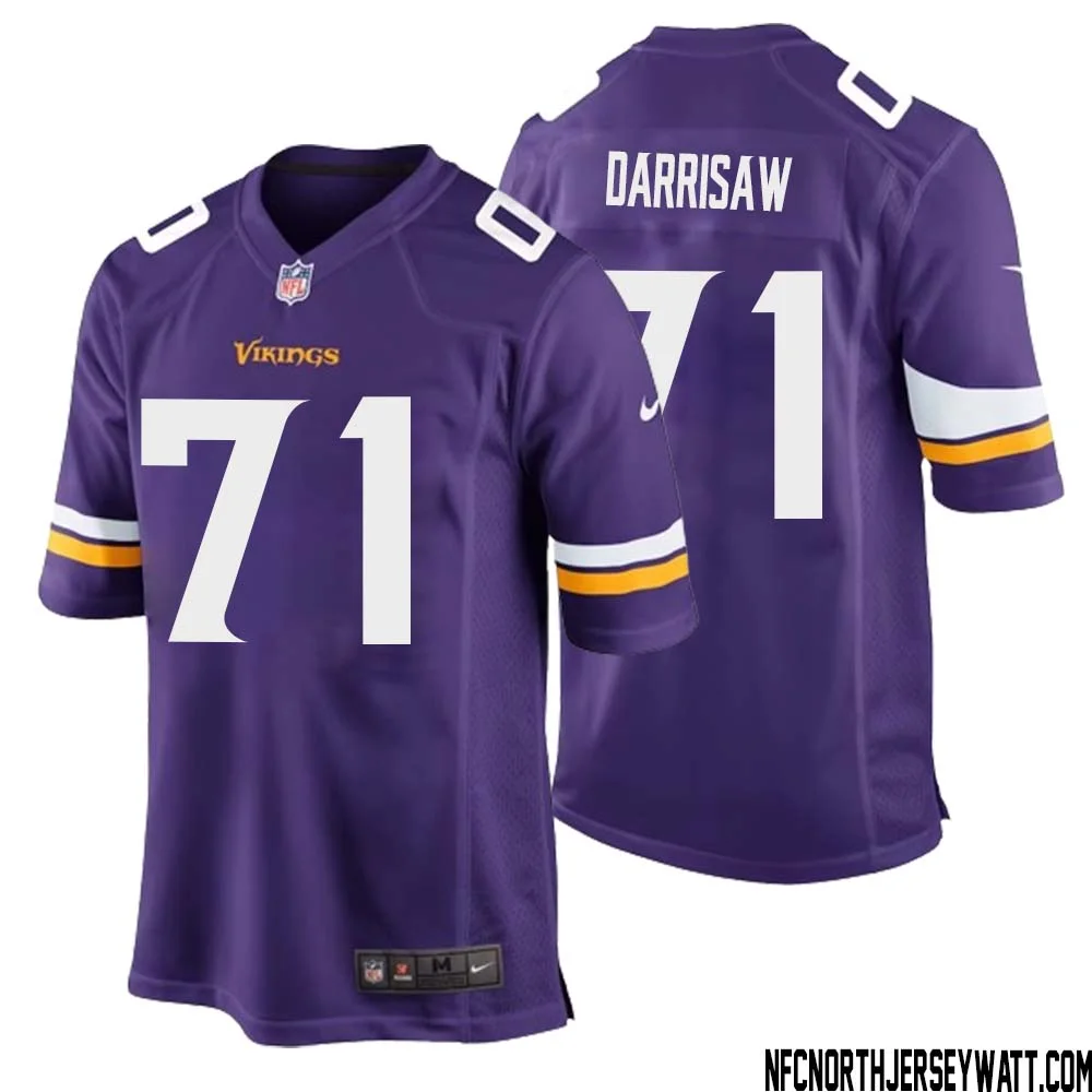 Christian Darrisaw No 71 Minnesota Vikings Game Jersey Court Purple for Mens 1