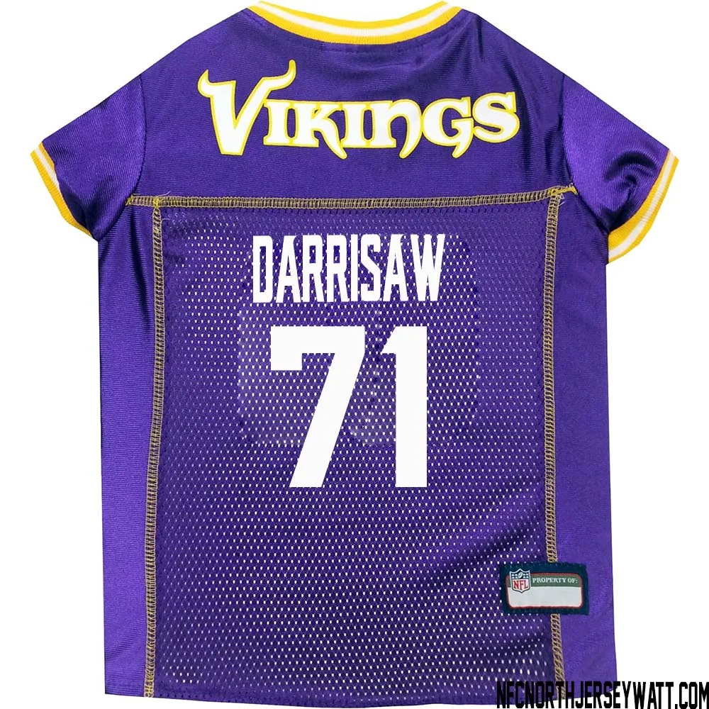 Christian Darrisaw No 71 Purple Minnesota Vikings Dog Jersey