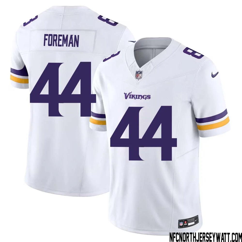Chuck Foreman No 44 Men White Minnesota Vikings Vapor F.U.S.E. Limited Jersey