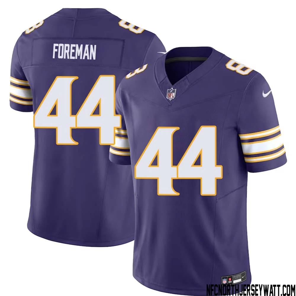 Chuck Foreman No 44 Mens Purple Minnesota Vikings Vapor F.U.S.E. Limited Jersey 1