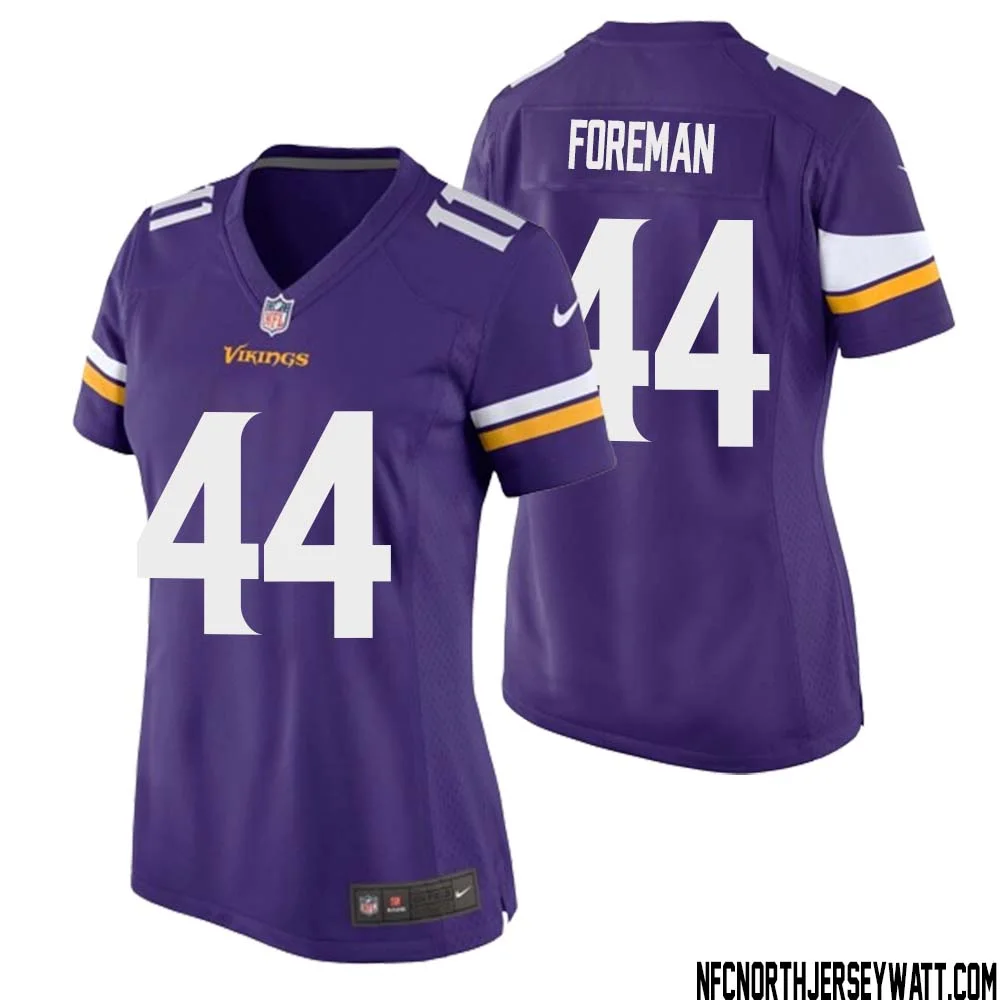 Chuck Foreman No 44 Minnesota Vikings Game Jersey Court Purple for Womens 1