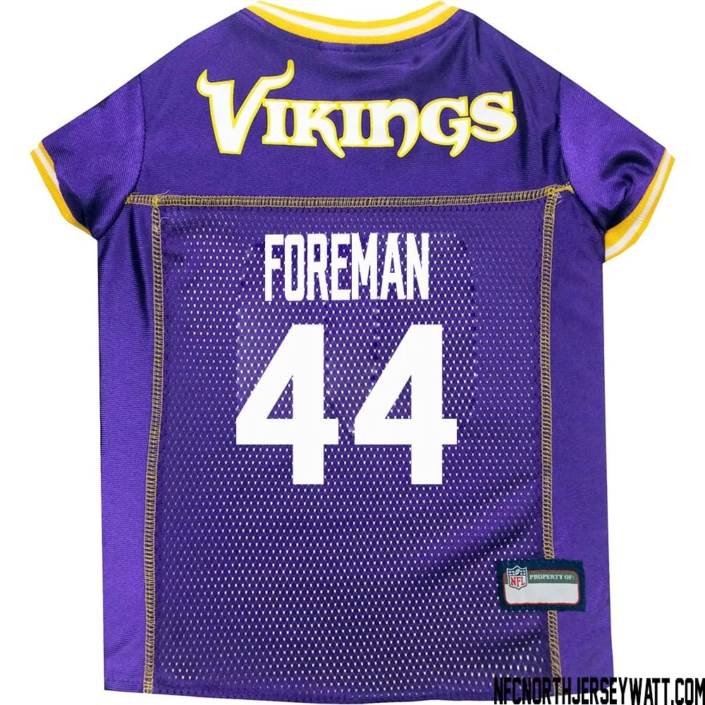 Chuck Foreman No 44 Purple Minnesota Vikings Dog Jersey 1
