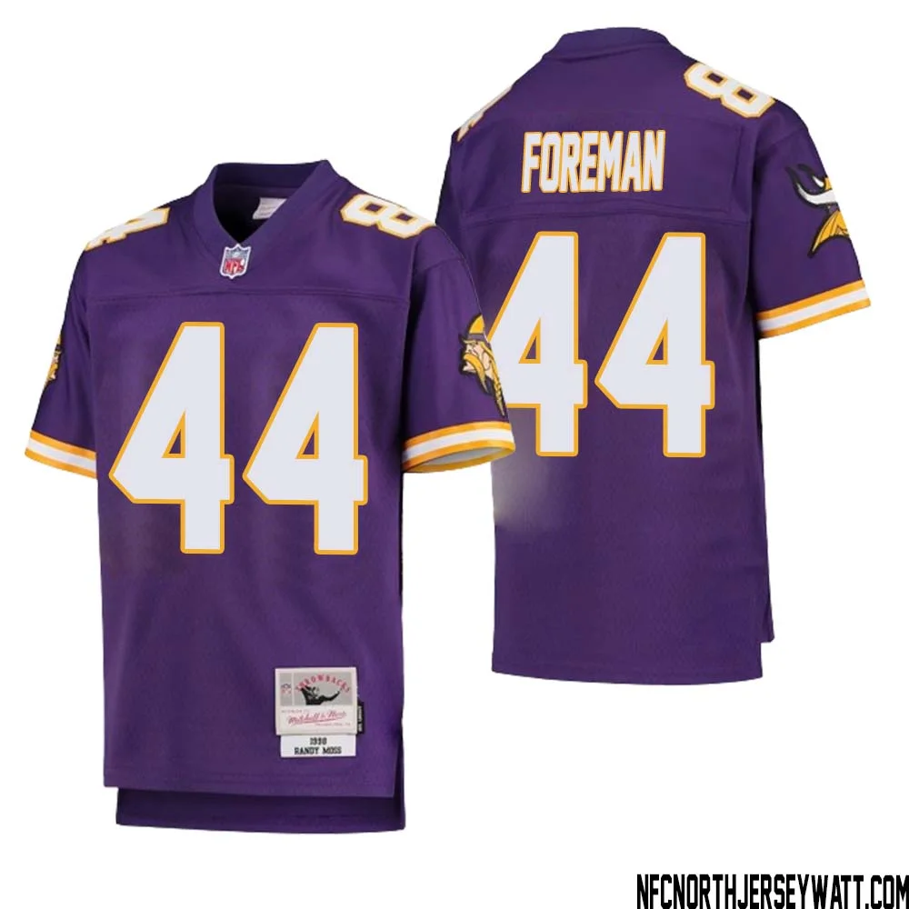 Chuck Foreman No 44 Youth Mitchell Ness Purple Minnesota Vikings 1998 Legacy Retired Player Jersey