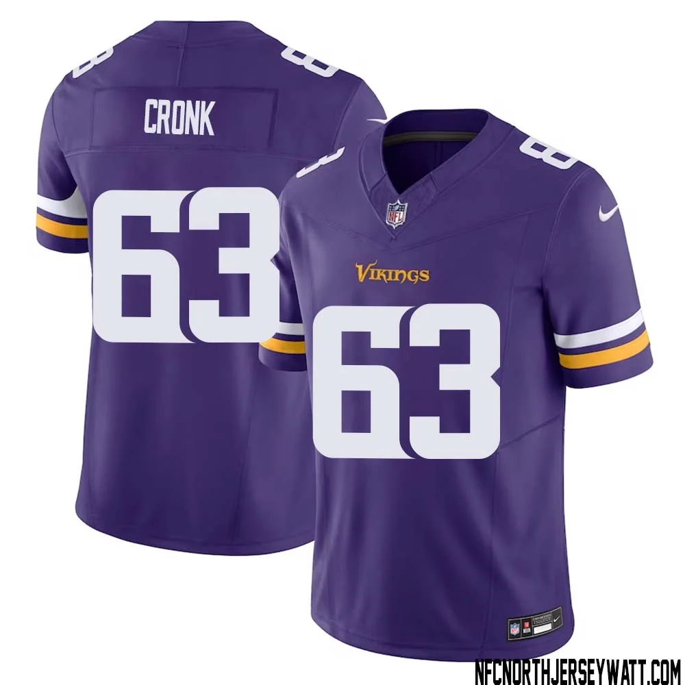 Coy Cronk No 63 Men Purple Minnesota Vikings Vapor F.U.S.E. Limited Jersey