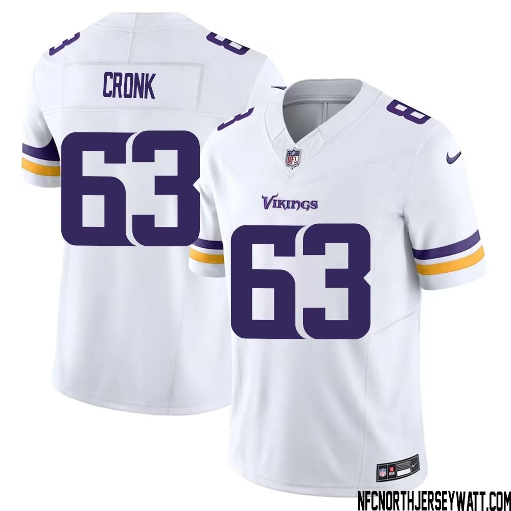 Coy Cronk No 63 Men White Minnesota Vikings Vapor F.U.S.E. Limited Jersey 1