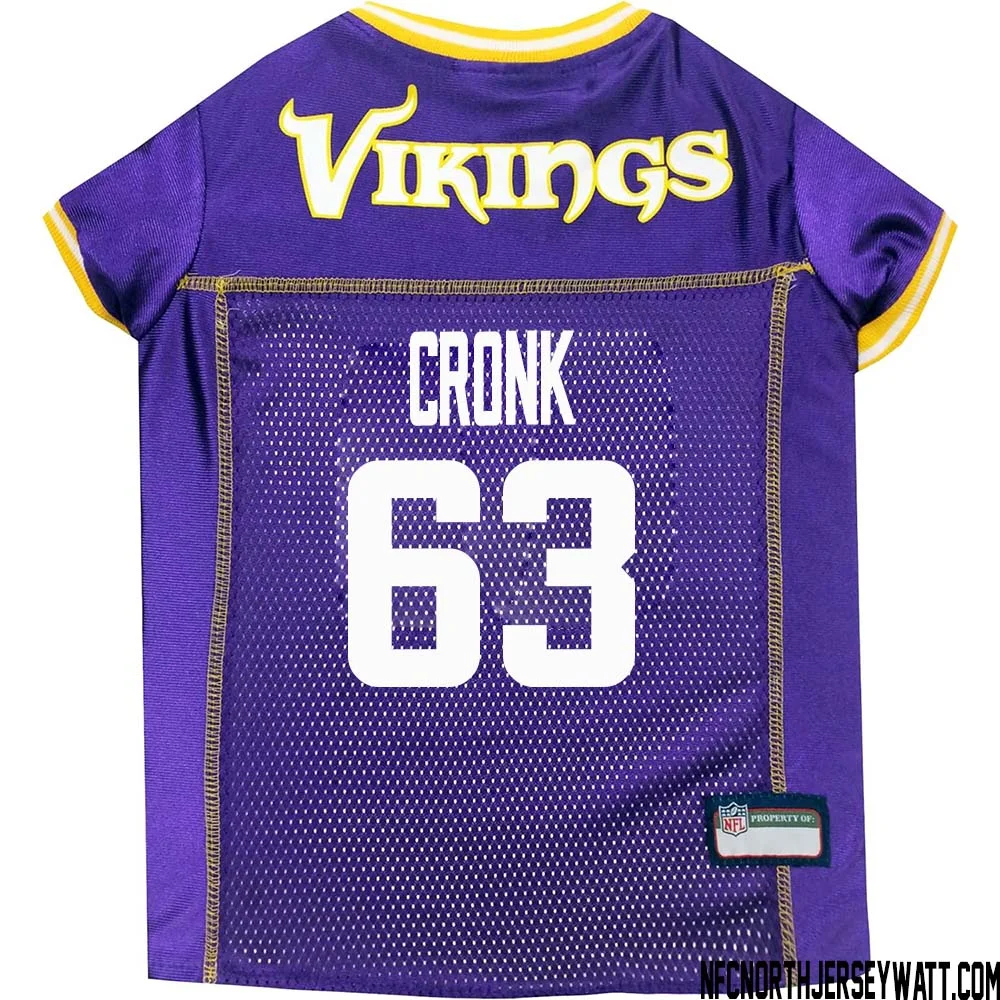 Coy Cronk No 63 Purple Minnesota Vikings Dog Jersey 1