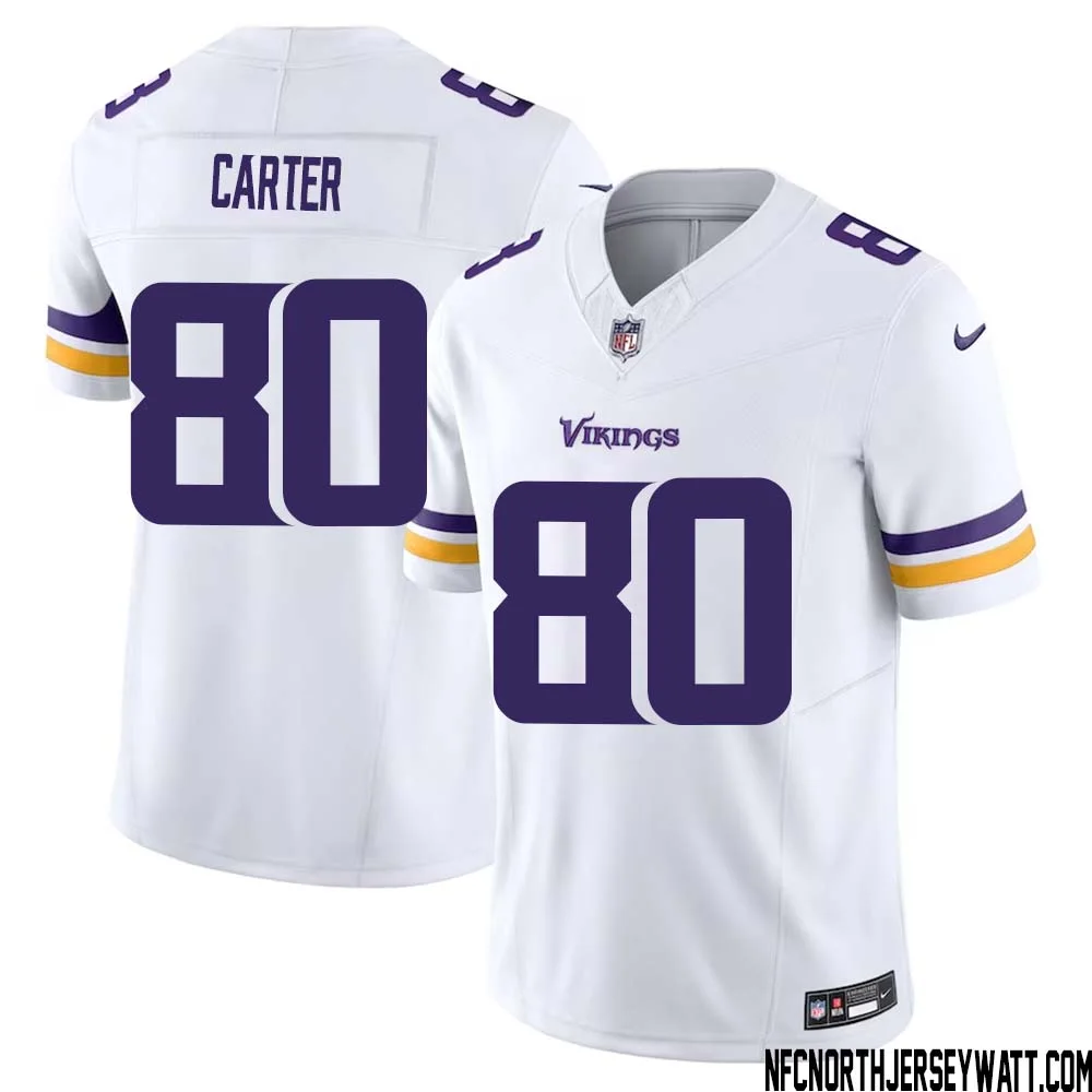 Cris Carter No 80 Men White Minnesota Vikings Vapor F.U.S.E. Limited Jersey 1