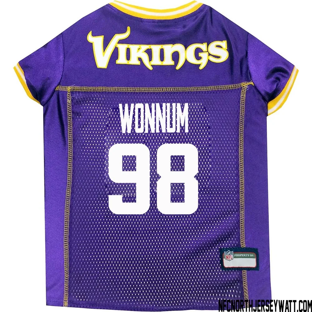 D.J. Wonnum No 98 Purple Minnesota Vikings Dog Jersey
