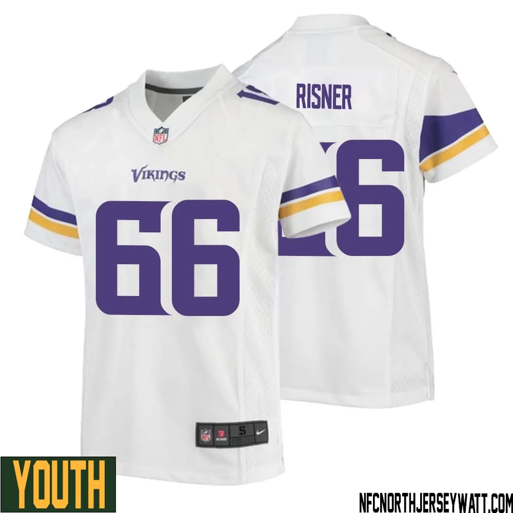Dalton Risner No 66 Youth White Minnesota Vikings Game Player Away Jersey