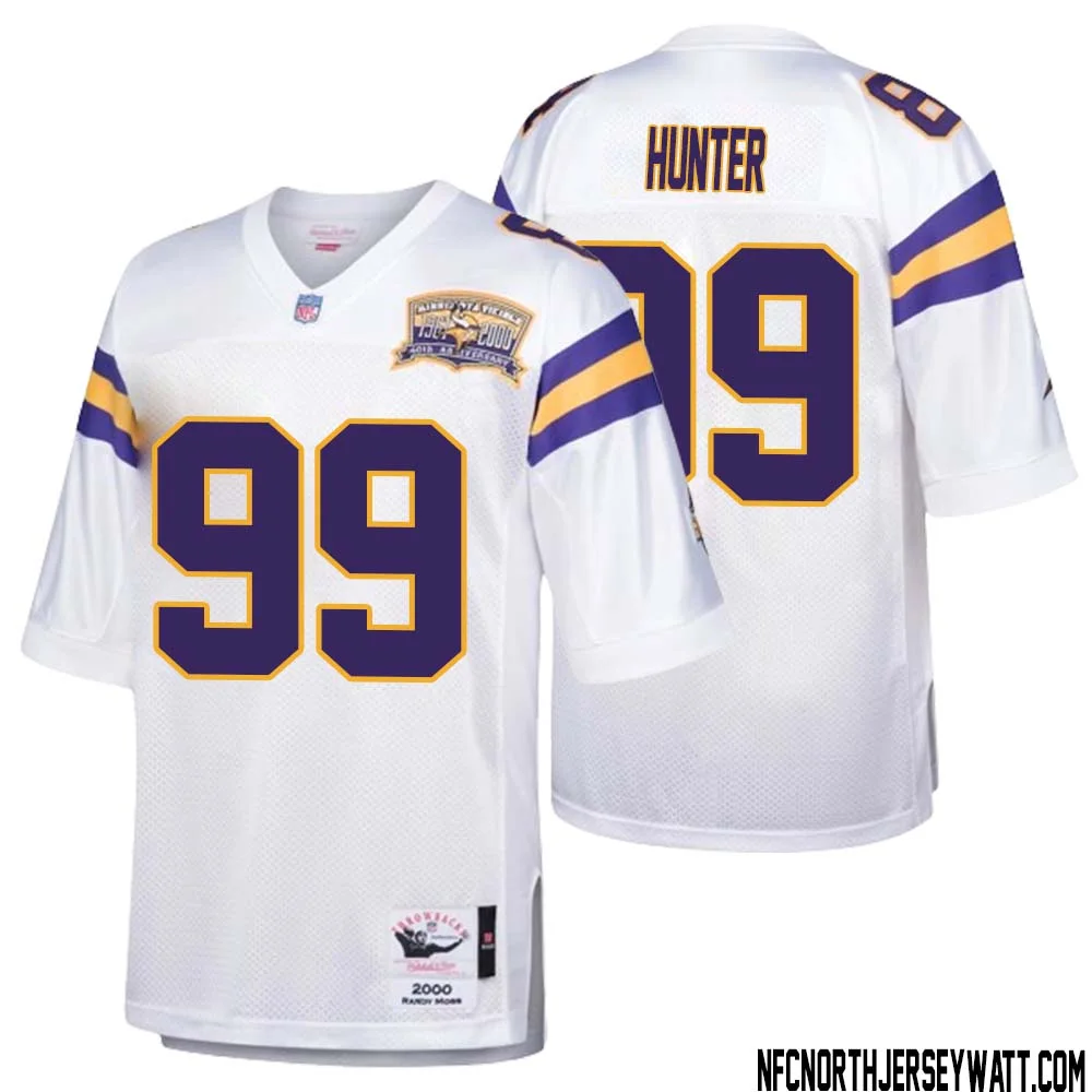 Danielle Hunter No 99 Men Mitchell Ness White Minnesota Vikings Authentic Throwback Retired Player Jersey 1