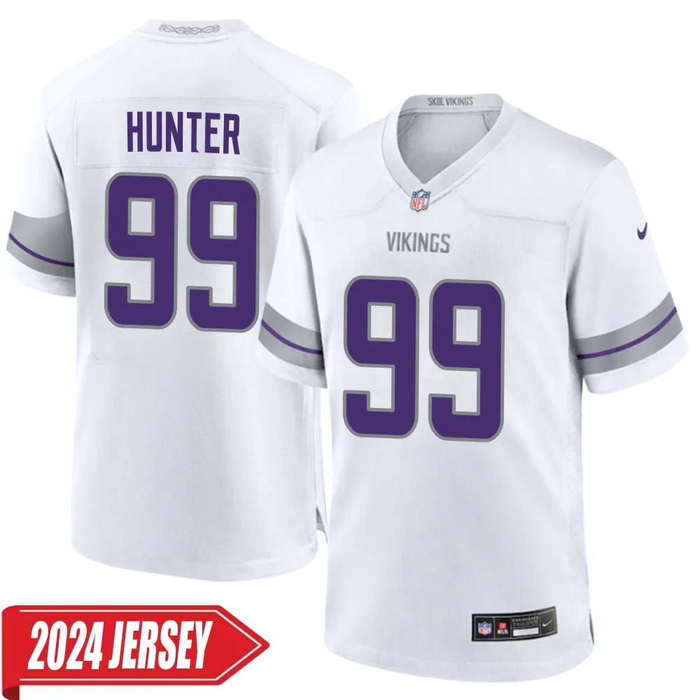 Danielle Hunter No 99 Men s Minnesota Vikings White Alternate Custom Game 2024 Jersey