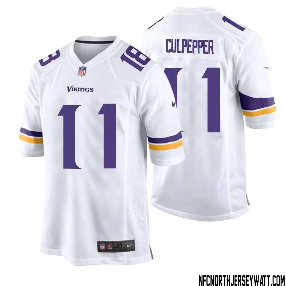 Daunte Culpepper No 11 Men White Minnesota Vikings Game Player Away Jersey