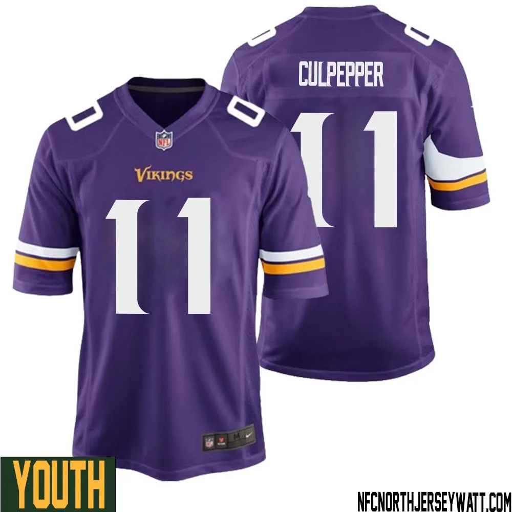 Daunte Culpepper No 11 Minnesota Vikings Game Jersey Court Purple for Youth 1