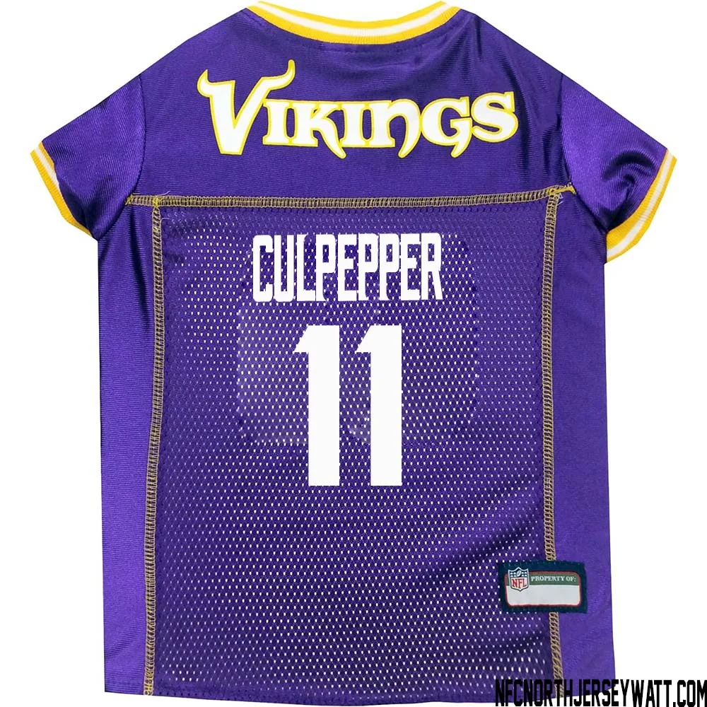 Daunte Culpepper No 11 Purple Minnesota Vikings Dog Jersey 1