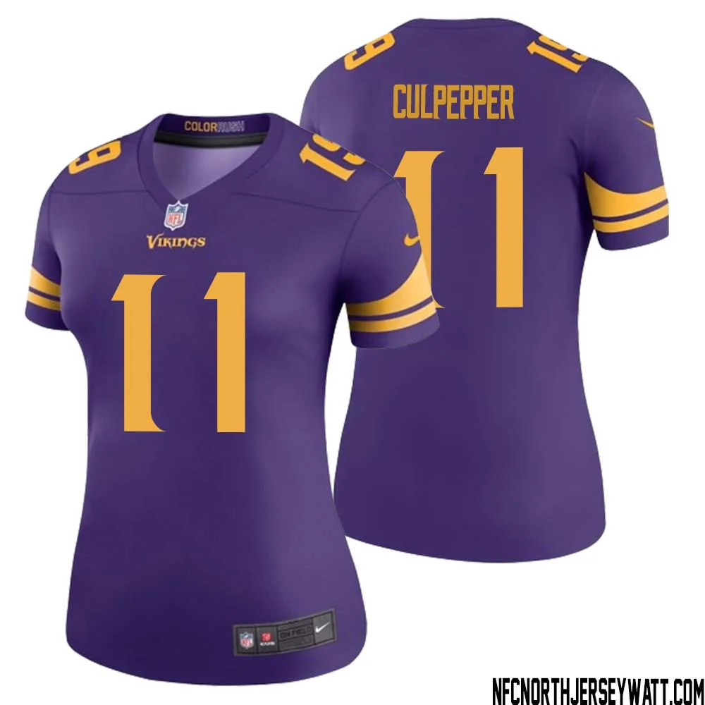 Daunte Culpepper No 11 Women Purple Minnesota Vikings Color Rush Vapor Untouchable Limited Jersey