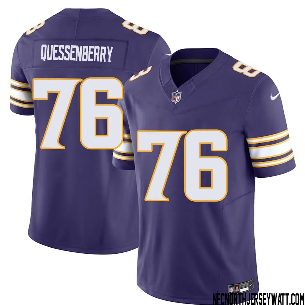 David Quessenberry No 76 Mens Purple Minnesota Vikings Vapor F.U.S.E. Limited Jersey