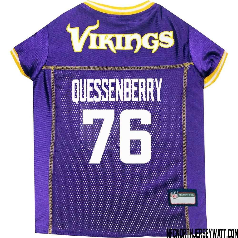 David Quessenberry No 76 Purple Minnesota Vikings Dog Jersey 1