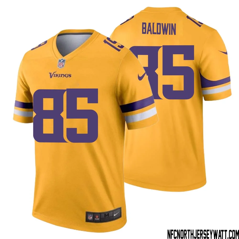 Daylen Baldwin No 85 Men Minnesota Vikings Gold Inverted Legend Jersey
