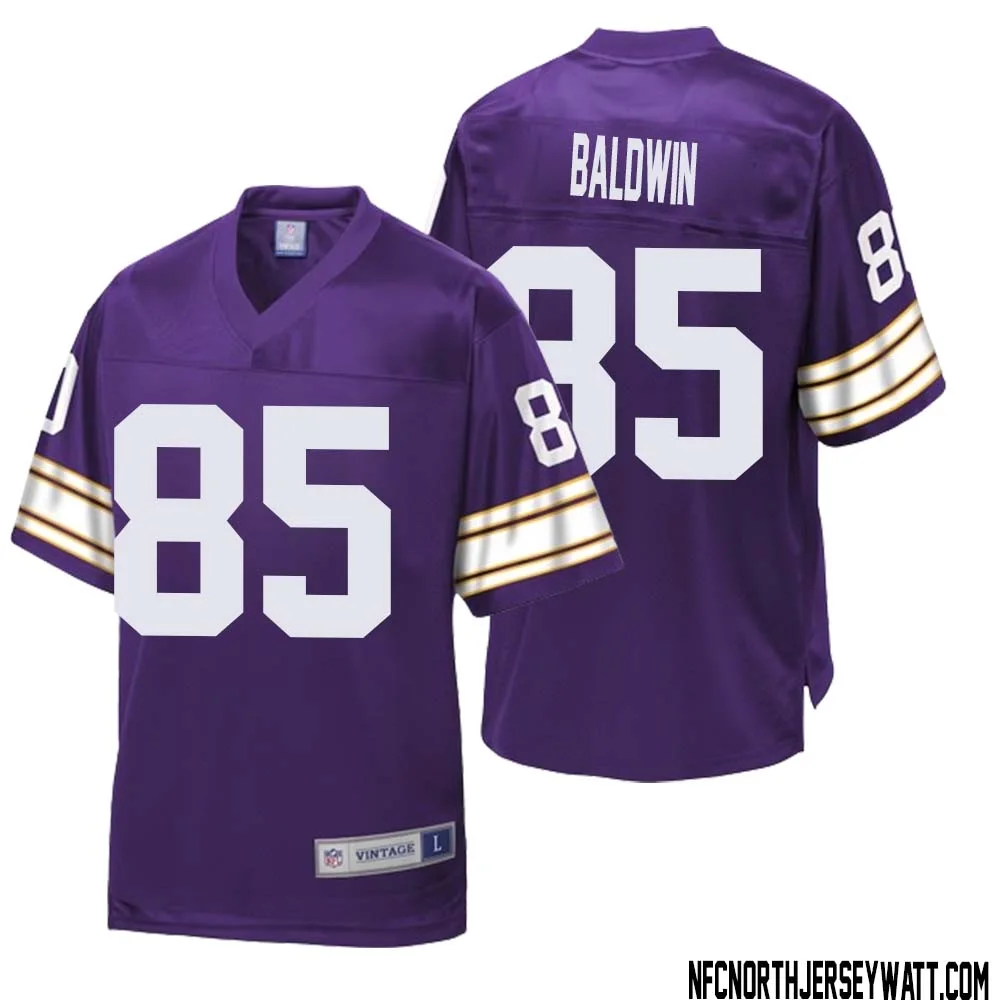 Daylen Baldwin No 85 Men NFL Pro Line Purple Minnesota Vikings Retired Player Replica Jersey
