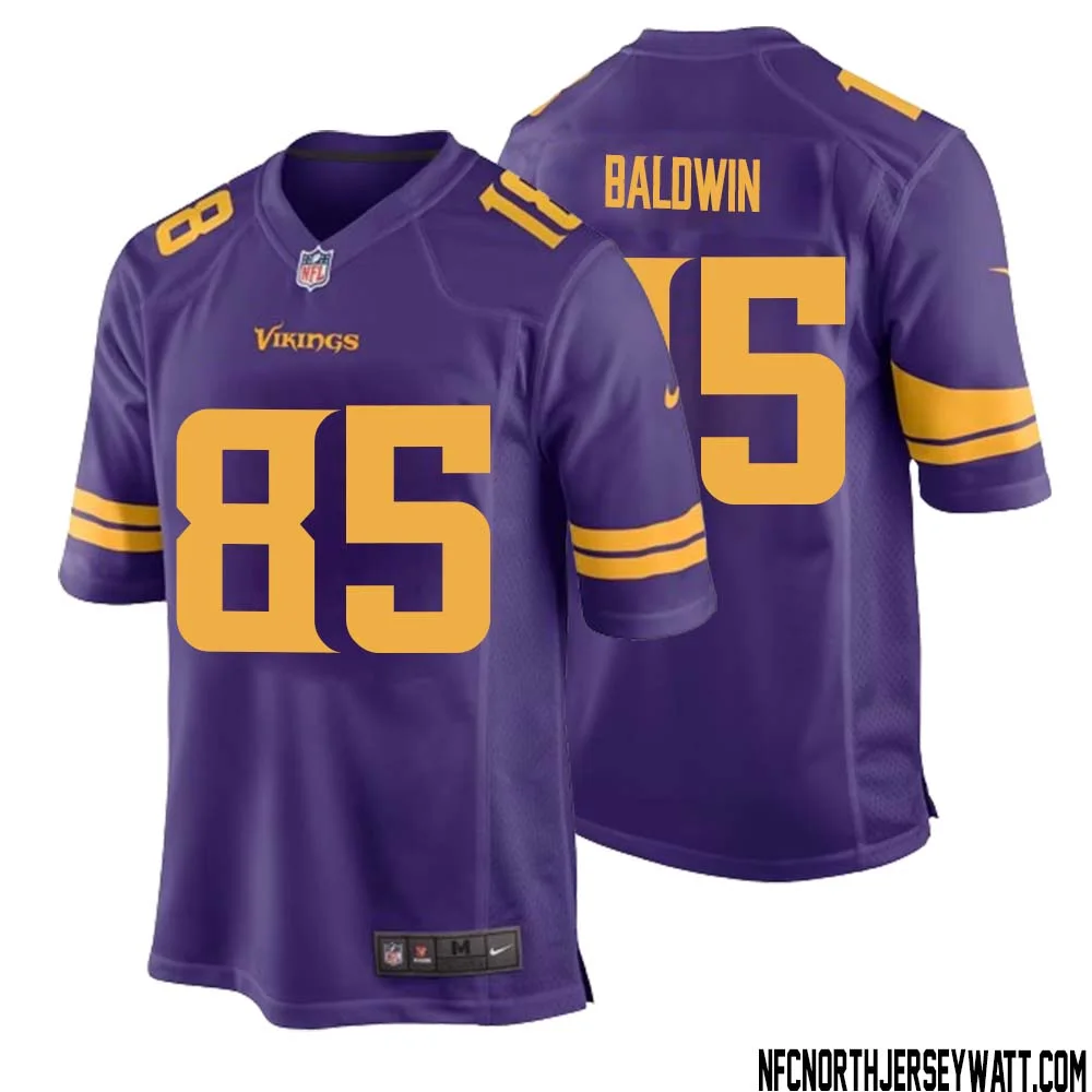 Daylen Baldwin No 85 Men Purple Minnesota Vikings Alternate Game Jersey