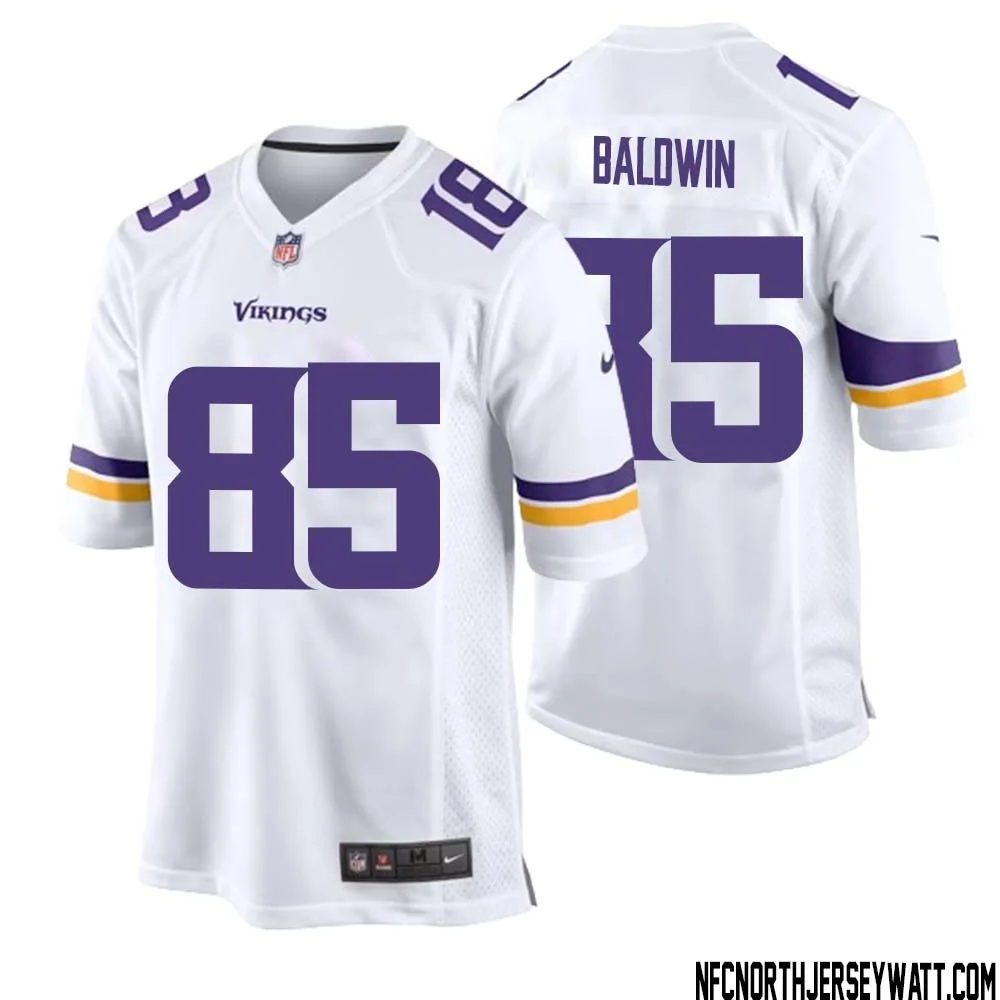 Daylen Baldwin No 85 Men White Minnesota Vikings Game Player Away Jersey