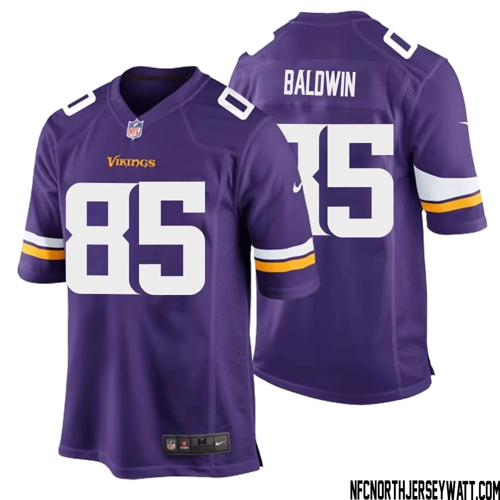 Daylen Baldwin No 85 Minnesota Vikings Game Jersey Court Purple for Mens