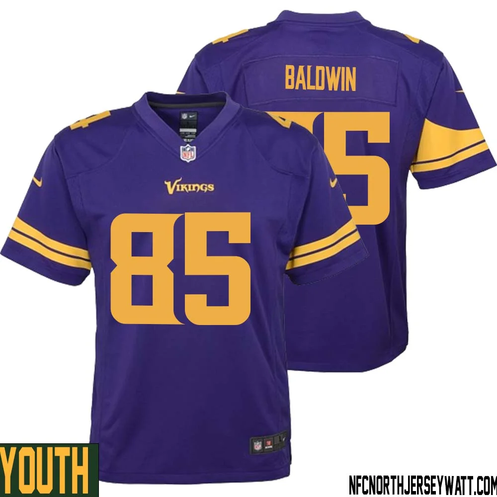 Daylen Baldwin No 85 Youth Purple Minnesota Vikings Alternate Game Jersey