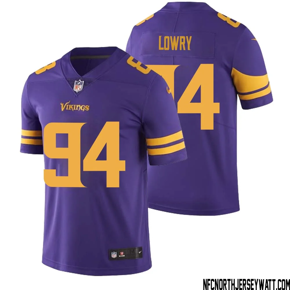 Dean Lowry No 94 Men Purple Minnesota Vikings Color Rush Vapor Untouchable Limited Jersey