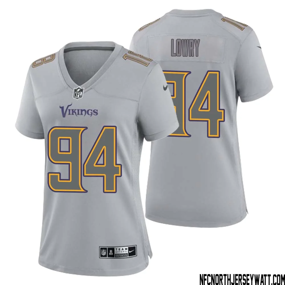 Dean Lowry No 94 Women Gray Minnesota Vikings Atmosphere Fashion Game Jersey