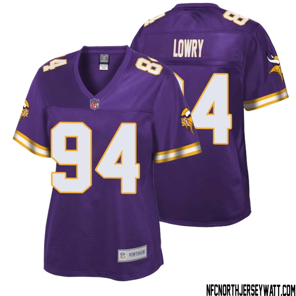 Dean Lowry No 94 Women NFL Pro Line Purple Minnesota Vikings Retired Player Replica Jersey