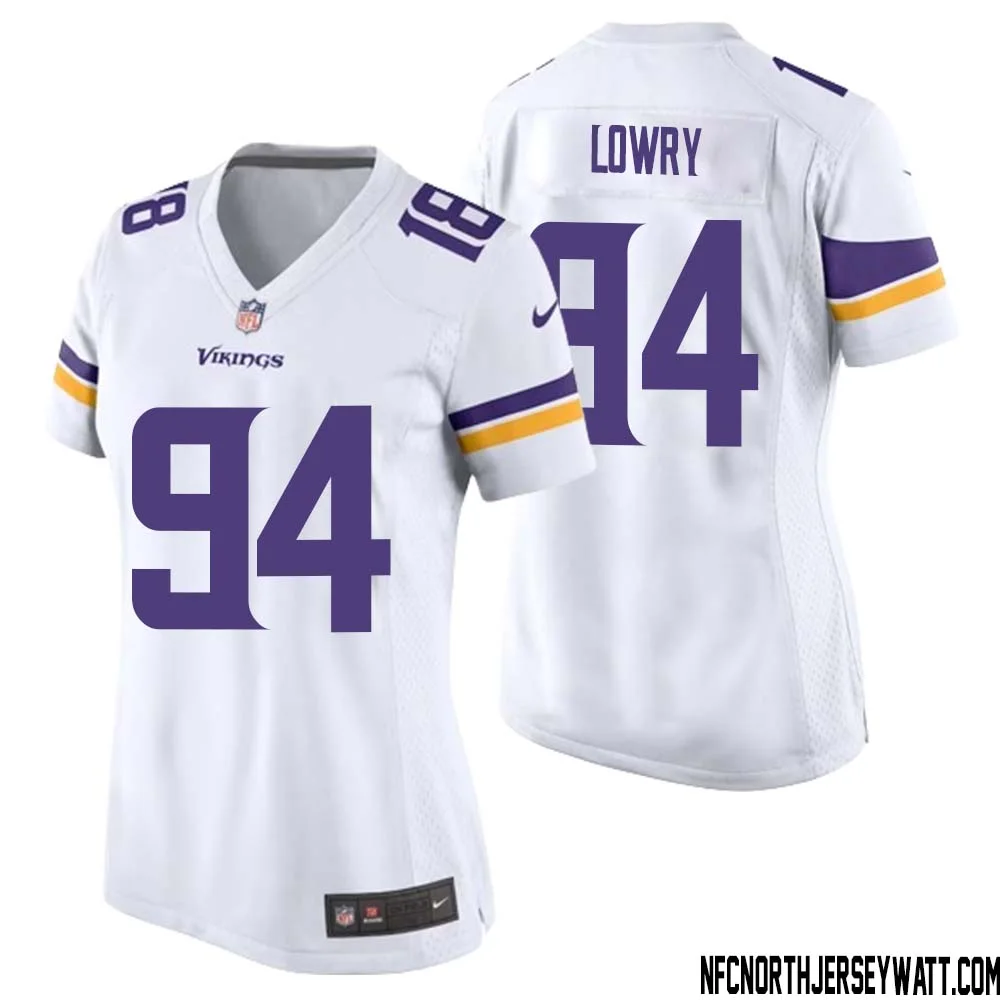 Dean Lowry No 94 Women White Minnesota Vikings Game Player Away Jersey