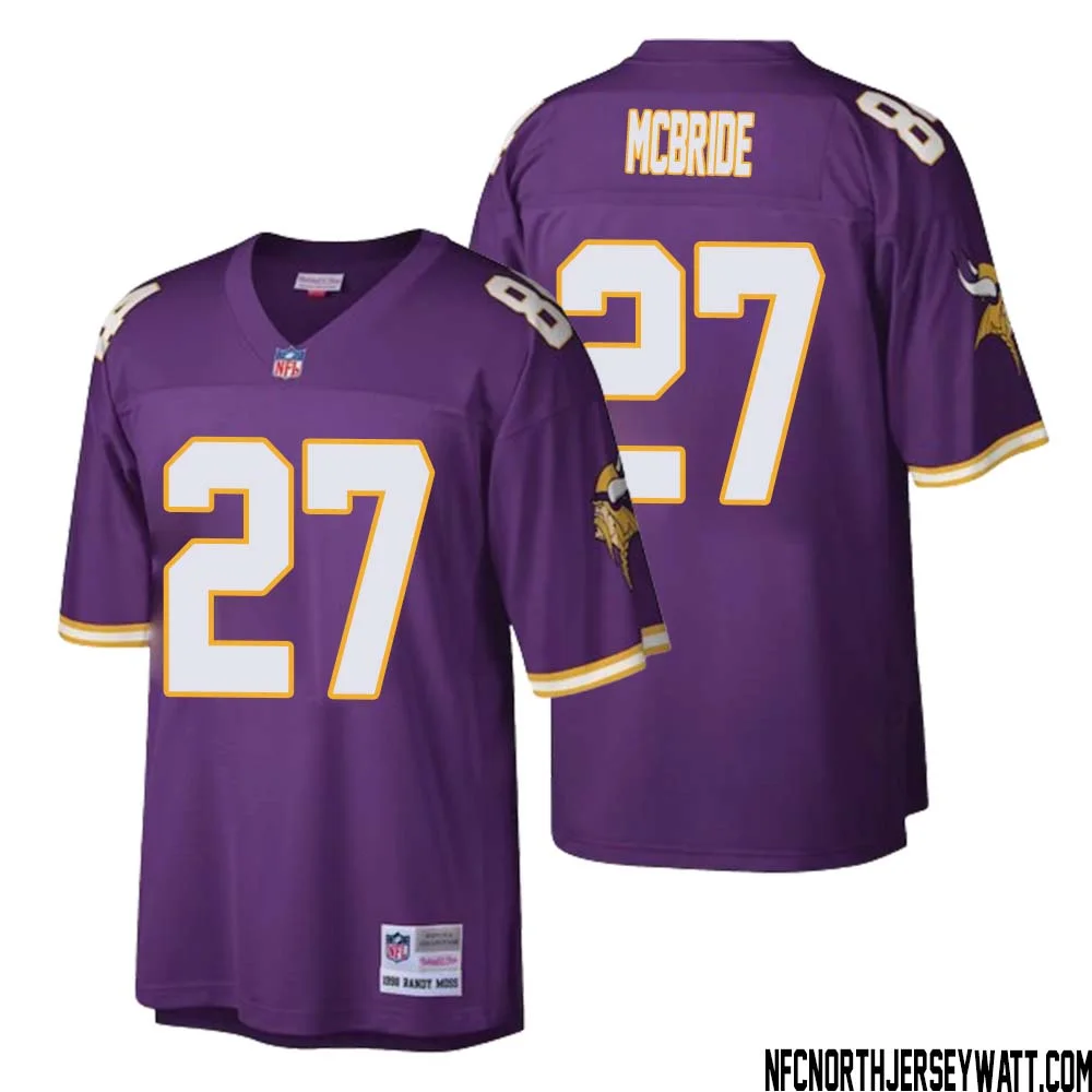 DeWayne McBride No 27 Men Mitchell Ness Purple Minnesota Vikings Retired Player Legacy Replica Jersey