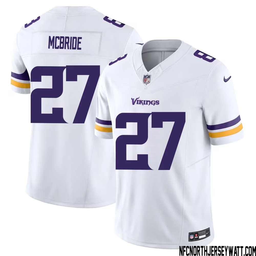 DeWayne McBride No 27 Men White Minnesota Vikings Vapor F.U.S.E. Limited Jersey 1