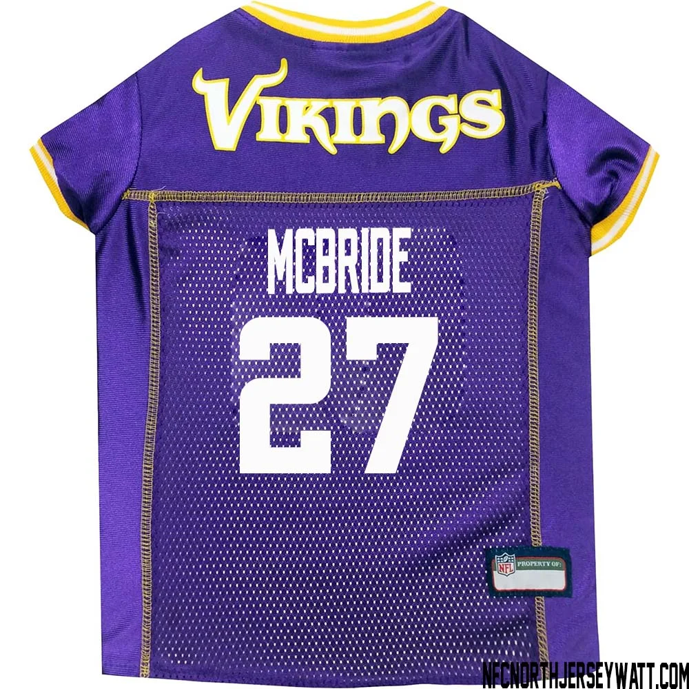 DeWayne McBride No 27 Purple Minnesota Vikings Dog Jersey