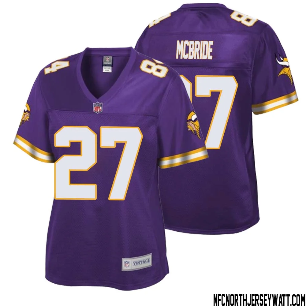 DeWayne McBride No 27 Women NFL Pro Line Purple Minnesota Vikings Retired Player Replica Jersey