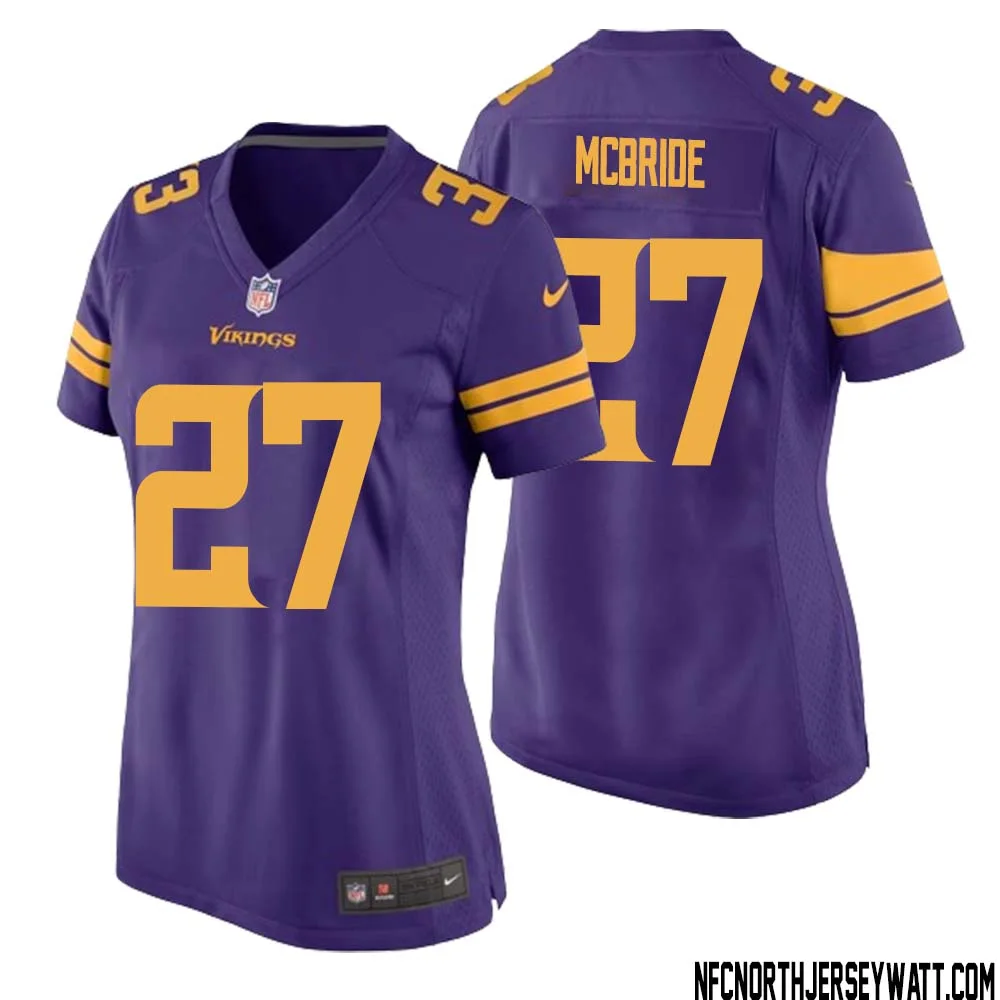 DeWayne McBride No 27 Women Purple Minnesota Vikings Alternate Game Jersey