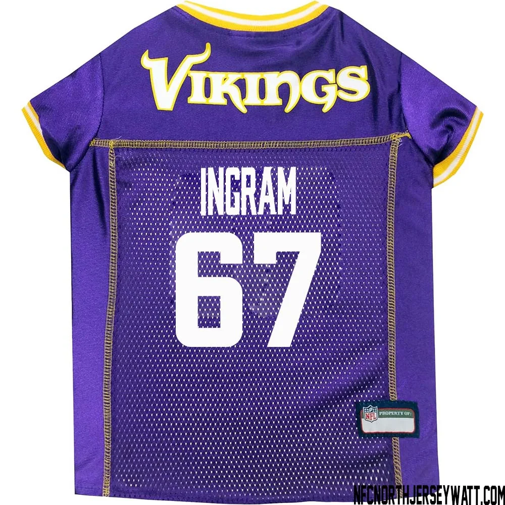 Ed Ingram No 67 Purple Minnesota Vikings Dog Jersey